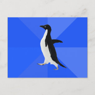 Sociaal Awkward Penguin ("Aanpassen" om tekst toe  Briefkaart