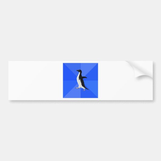 Sociaal-Awkward-Penguin-Meme Bumpersticker (Voorkant)