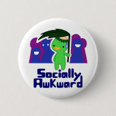 Sociaal Awkward Ronde Button 5,7 Cm (Voorkant)