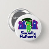 Sociaal Awkward Ronde Button 5,7 Cm (Voorkant /achterkant)