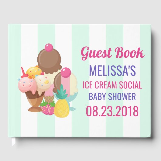 Sociaal baby shower Ice Cream Gastenboek (Voorkant)