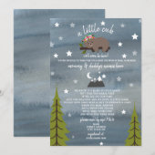 Sociaal Baby shower per post Floral Beer Kaart (Voorkant / Achterkant)