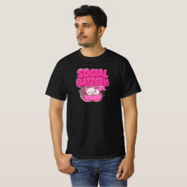 Sociaal Batterij 1% Grappig Introvert Kat T-Shirt