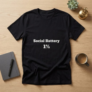 Sociaal Batterij 1% Grappig Introvert T-Shirt