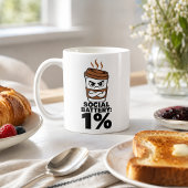 Sociaal Batterij 1% Mok Fun cadeau voor Introvert
