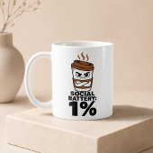 Sociaal Batterij 1% Mok Fun cadeau voor Introvert