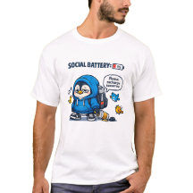 Sociaal Batterij 1 Procent Grappige Pinguïn Vector