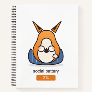 Sociaal Batterij 2 Procent Grappige Introvert Vos Notitieboek