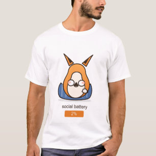 Sociaal Batterij 2 Procent Grappige Introvert Vos T-shirt
