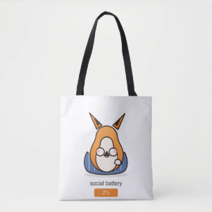 Sociaal Batterij 2 Procent Grappige Introvert Vos Tote Bag