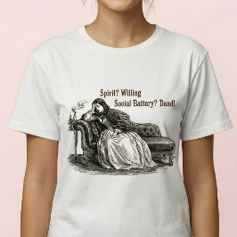 Sociaal Batterij Dood Grappig Victoriaans Meme Tri-Blend Shirt