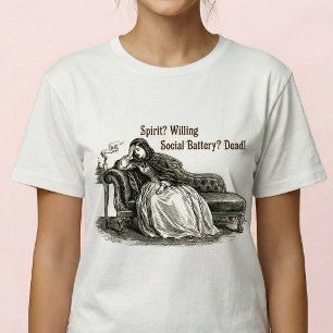 Sociaal Batterij Dood Grappig Victoriaans Meme Tri-Blend Shirt
