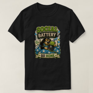 Sociaal Batterij Ga Naar Huis Persoonlijke Grappig T-shirt