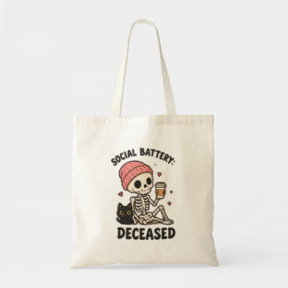 Sociaal Batterij Halloween boodschappentas Tote Bag