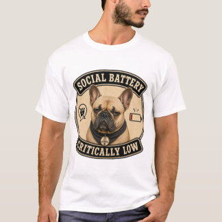 Sociaal Batterij Kritiek Laag Grappige Franse Bull T-shirt