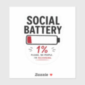 Sociaal Batterij Laag Medium Custom Gesneden Vinyl Sticker (Vel)
