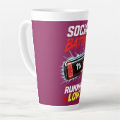 Sociaal Batterij Loopt Leeg Grappig Introvert Shir Latte Mok (Linkerhoek)