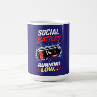 Sociaal Batterij Loopt Leeg Grappig Introvert T-sh Koffiemok