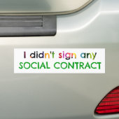Sociaal contract? bumpersticker (Op auto)