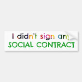 Sociaal contract? bumpersticker (Voorkant)