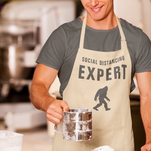 Sociaal Distantie-expert Sasquatch Grappig Schort