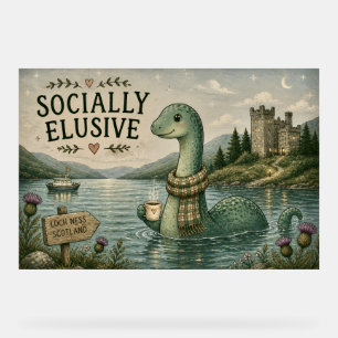 Sociaal Elusieve Nessie Knus Cryptid Loch Ness Acryl Bord