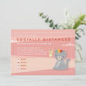 Sociaal gedistantieerde babyshower uitnodiging (Staand voorkant)