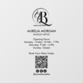 Sociaal icoon QR-code visagist openingsuren  Raamsticker (Vel)
