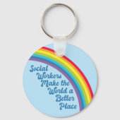 Sociaal Inspirerend werk Rainbow Cute Blue Sleutelhanger (Achterkant)