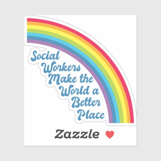Sociaal Inspirerend werk Rainbow Cute Quote Sticker (Vel)