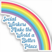 Sociaal Inspirerend werk Rainbow Cute Quote Sticker (Voorkant)