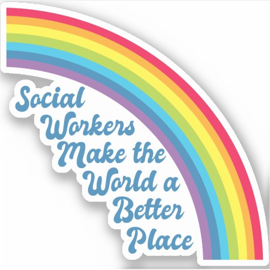 Sociaal Inspirerend werk Rainbow Cute Quote Sticker (Voorkant)