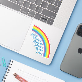 Sociaal Inspirerend werk Rainbow Cute Quote Sticker