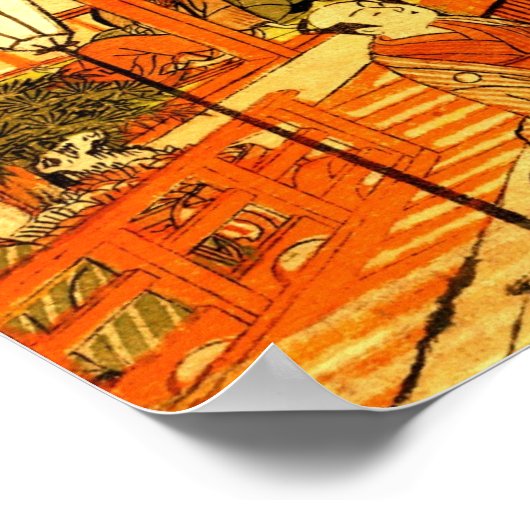 Sociaal leven in Shin Yoshiwara 1772 Poster (Hoek)