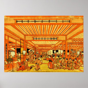 Sociaal leven in Shin Yoshiwara 1772 Poster