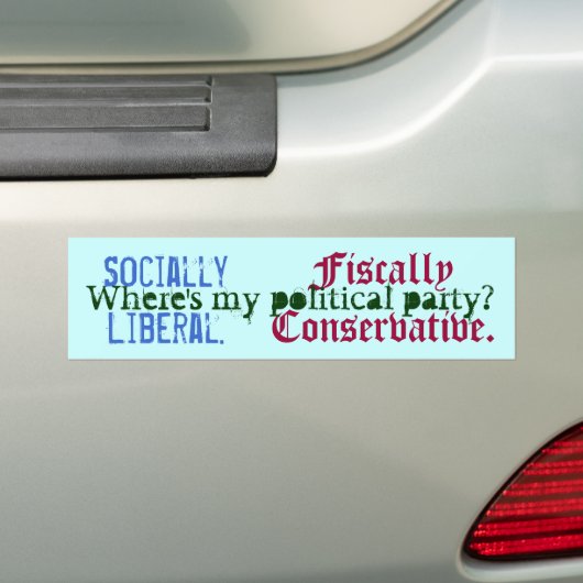 Sociaal liberaal. , fiscaal conservatief... bumpersticker (Op auto)