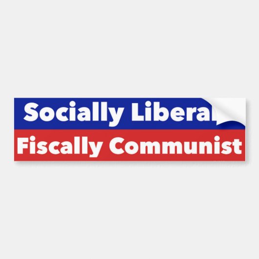 Sociaal Liberaal Fiskaal Communistische Bumperstic Bumpersticker (Voorkant)