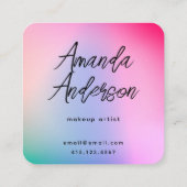 Sociaal Media Colorful Pastel Rainbow Modern scrip Vierkante Visitekaartje (Achterkant)