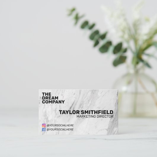  SOCIAAL MEDIA MARBLE VISITEKAARTJE (Staand voorkant)