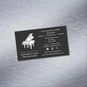 Sociaal Media Pianist Piano Leraren Begeleider Ple Magnetisch Visitekaartje