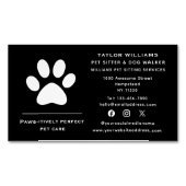 Sociaal Media Pootafdruk Hondenuitlater Kat Oppas  Magnetisch Visitekaartje (Voorkant)