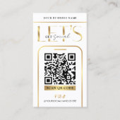 Sociaal Media QR Code Glam Goud Logo QR Code Visitekaartje (Voorkant)