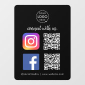 Sociaal Media Raamsticker | Instagram Facebook QR (Vel)