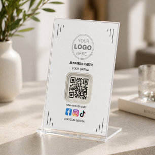 Sociaal Media Zakelijke Kaart Instagram Facebook Reclamebord Met Voetstuk