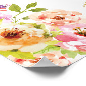 Sociaal-mediakaart | romantische bloei | Goudtekst Poster (Hoek)