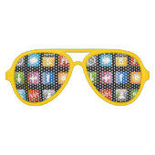 Sociaal-mediapictogram feest schijnt grappige zonn aviator zonnebril (Voorkant)