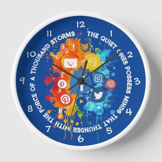 Sociaal netwerk iconen blauw I Quote stilte en gee (Voorkant)