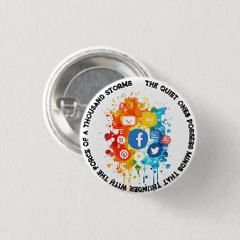 Sociaal netwerk iconen Ik citeer stilte en geest Ronde Button 3,2 Cm