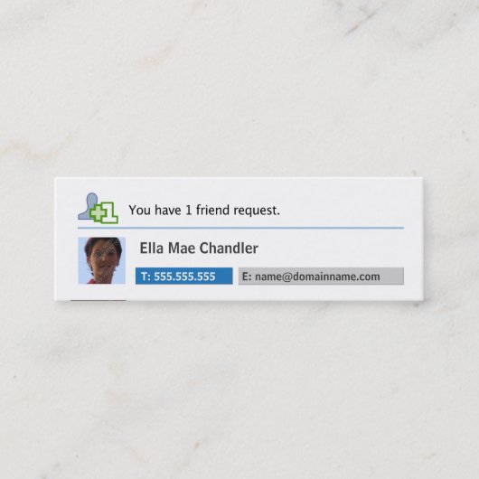 Sociaal netwerk - Profiel Visitekaartje (Voorkant)