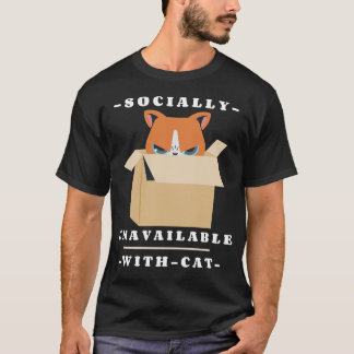 Sociaal Onbeschikbaar Met Kat Introvert Kat Liefhe T-shirt